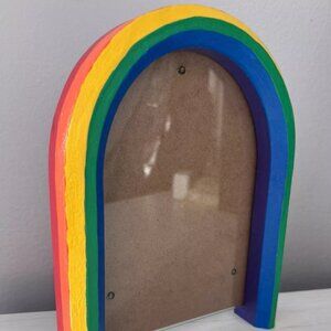 Rainbow Picture Table Frame 5x7 Multicolored Upcycled